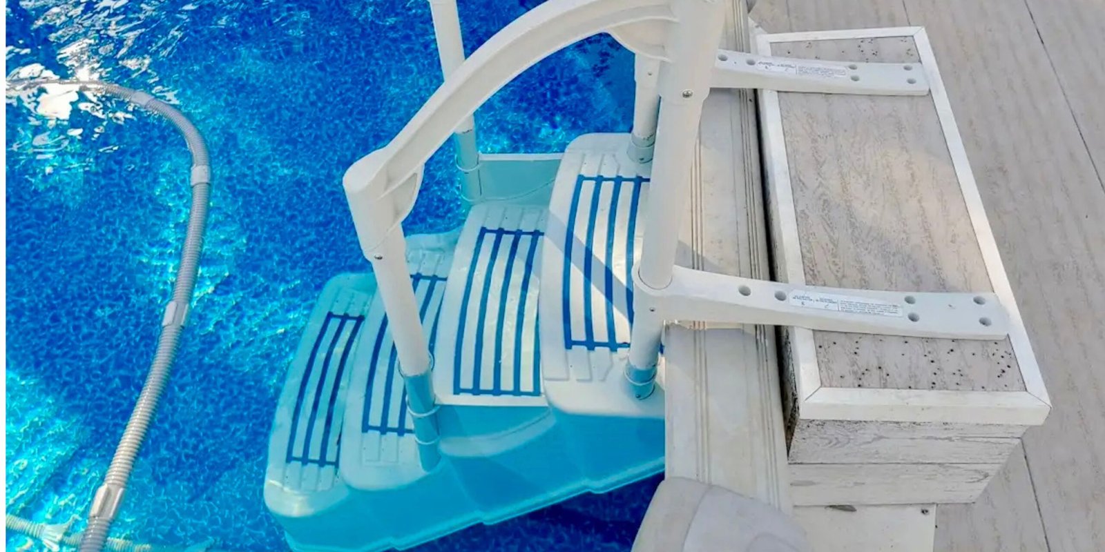 Pool ladder under water