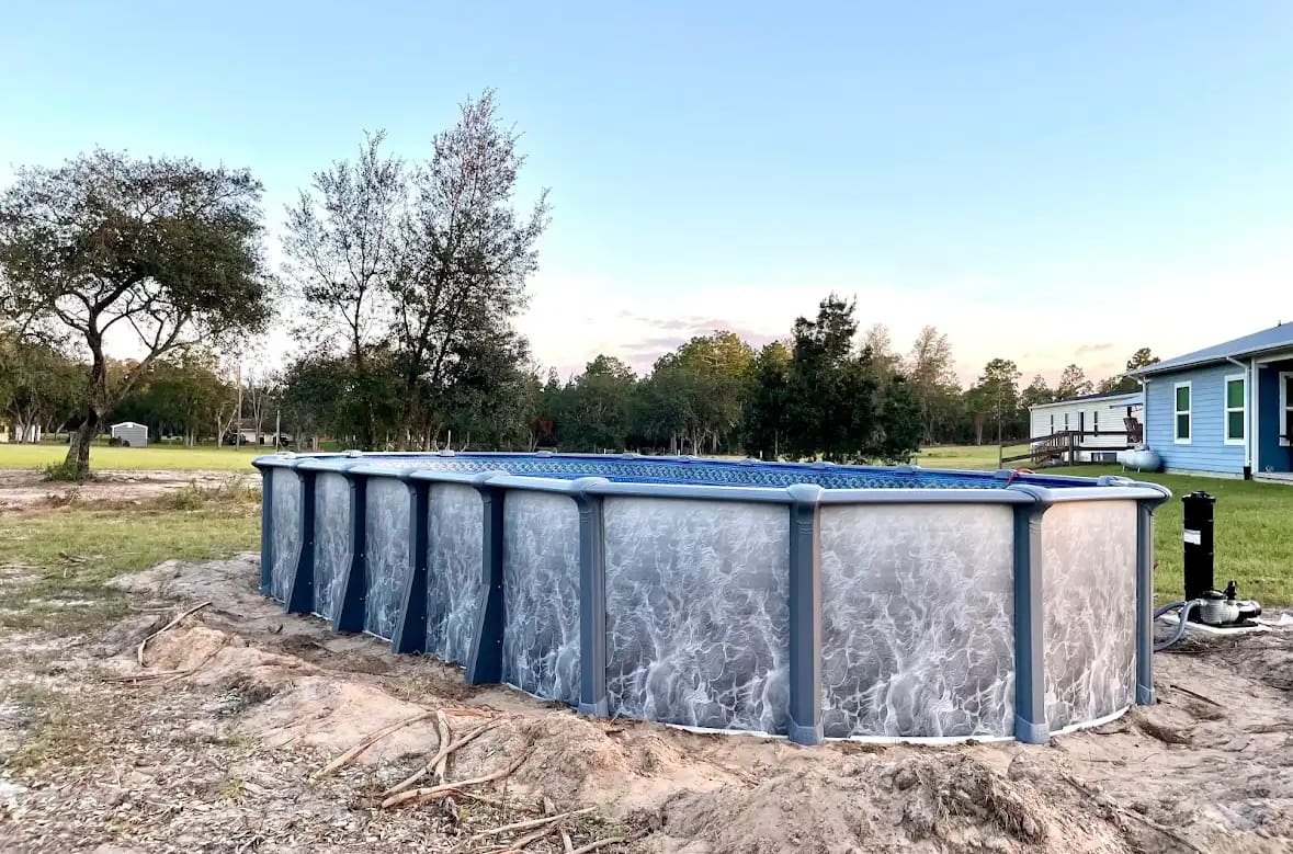 Above Ground Swimming Pools At Mr. Pool of Pasco & Crystal River 8 An above ground pool in a customer's backyard