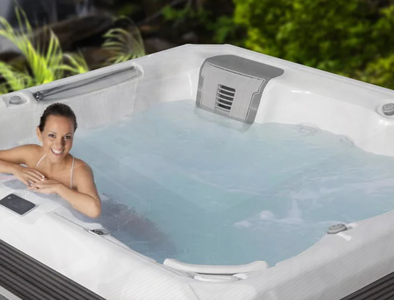 Portable Spas & Hot Tubs At Mr. Pool of Pasco & Crystal River 17 woman in Wellis Atlas Life Essential Hot Tub